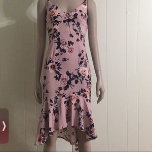 Aqua Brand Pink Floral High Low Dress